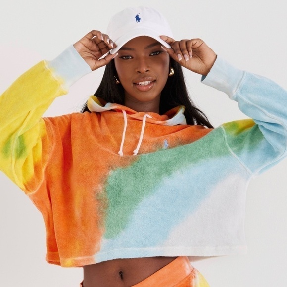 Polo Ralph Lauren Wmns Cropped Sweatshirt Women Hoodies Multi in Size m - Picture 1 of 7